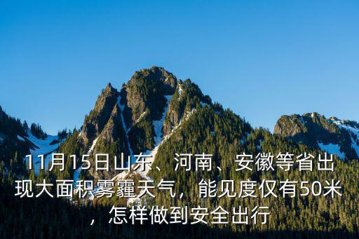 11月15日山東、河南、安徽等省出現(xiàn)大面積霧霾天氣，能見度僅有50米，怎樣做到安全出行