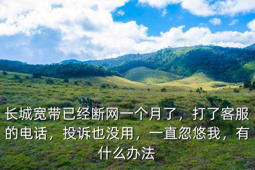 長城寬帶已經斷網一個月了，打了客服的電話，投訴也沒用，一直忽悠我，有什么辦法