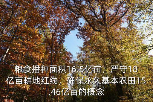 糧食播種面積16.5億畝，嚴守18億畝耕地紅線，確保永久基本農田15.46億畝的概念