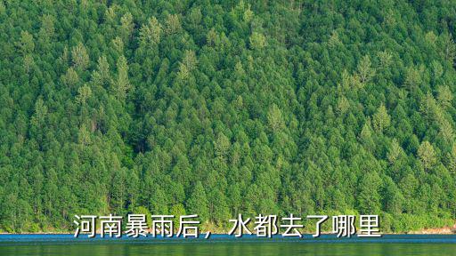 河南暴雨后，水都去了哪里