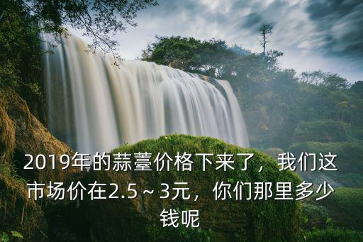 2019年的蒜薹價格下來了，我們這市場價在2.5～3元，你們那里多少錢呢
