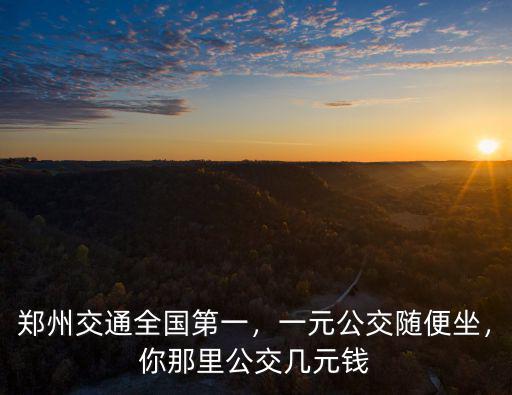 鄭州交通全國第一，一元公交隨便坐，你那里公交幾元錢