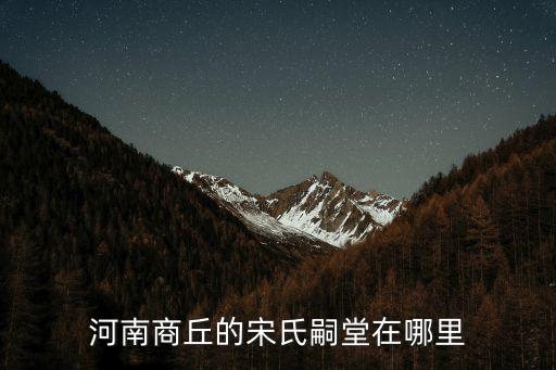 河南商丘的宋氏嗣堂在哪里