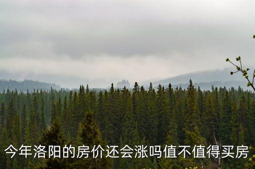 今年洛陽的房價還會漲嗎值不值得買房