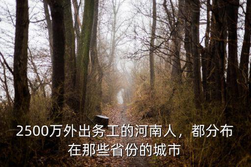 2500萬外出務工的河南人，都分布在那些省份的城市
