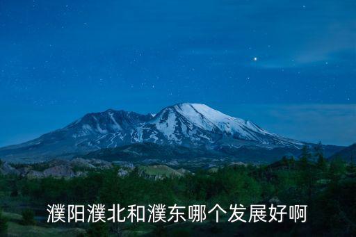 濮陽濮北和濮東哪個發(fā)展好啊