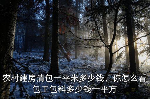 安陽蓋房一平米連工帶料多少錢,農村建房清包一平米多少錢