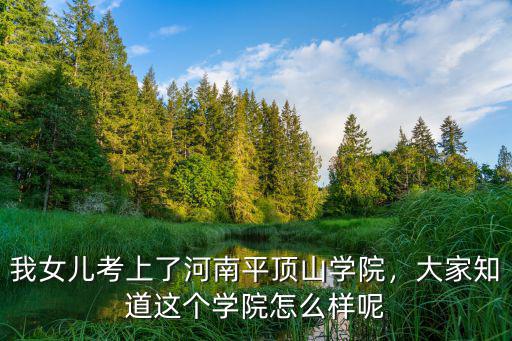 我女兒考上了河南平頂山學(xué)院，大家知道這個(gè)學(xué)院怎么樣呢