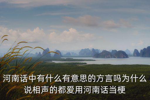 河南話中有什么有意思的方言嗎為什么說相聲的都愛用河南話當梗