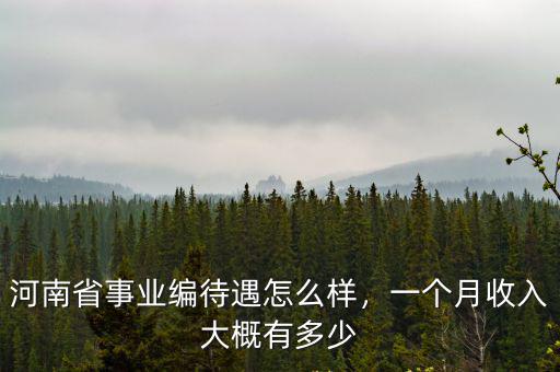 河南省事業編待遇怎么樣，一個月收入大概有多少