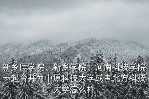 新鄉醫學院、新鄉學院、河南科技學院一起合并為中原科技大學或者北方科技大學怎么樣