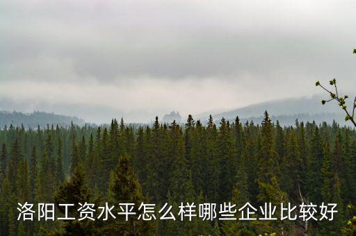洛陽工資水平怎么樣哪些企業(yè)比較好