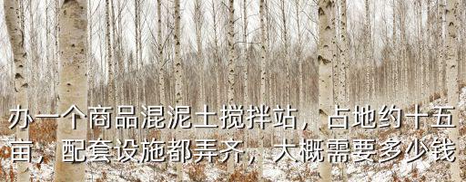 漯河混凝土工程攪拌站多少錢,大概需要多少錢