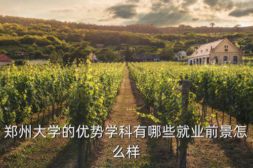 鄭州大學的優勢學科有哪些就業前景怎么樣