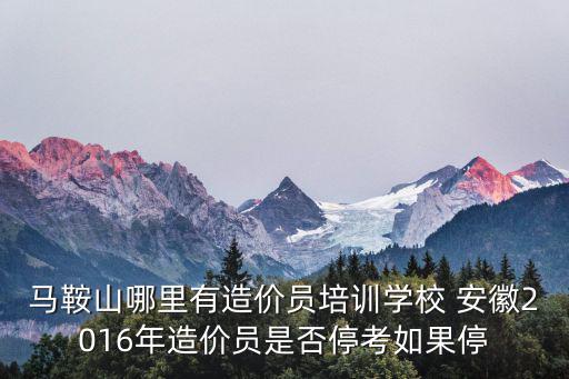 馬鞍山哪里有造價(jià)員培訓(xùn)學(xué)校 安徽2016年造價(jià)員是否停考如果停