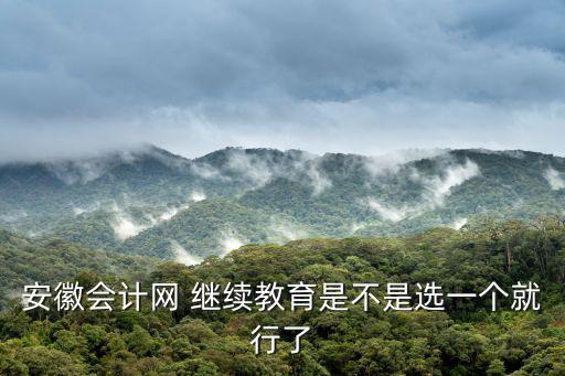 安徽會計網(wǎng) 繼續(xù)教育是不是選一個就行了