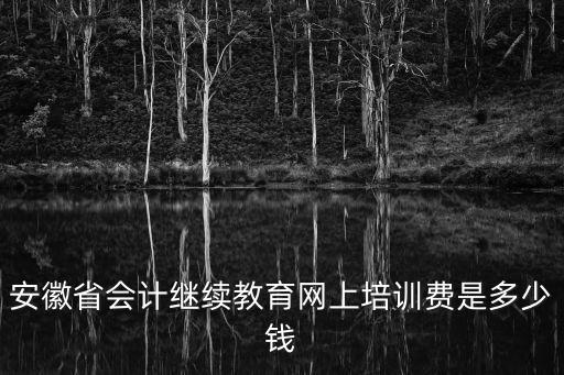 安徽省會計繼續教育網上培訓費是多少錢