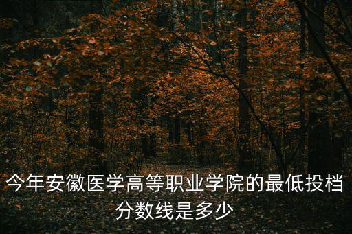 安徽醫學高等專科學校分數線，安徽醫學高等專科學校418夠不夠