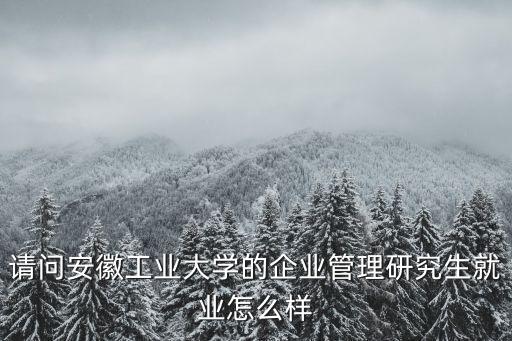 請問安徽工業大學的企業管理研究生就業怎么樣