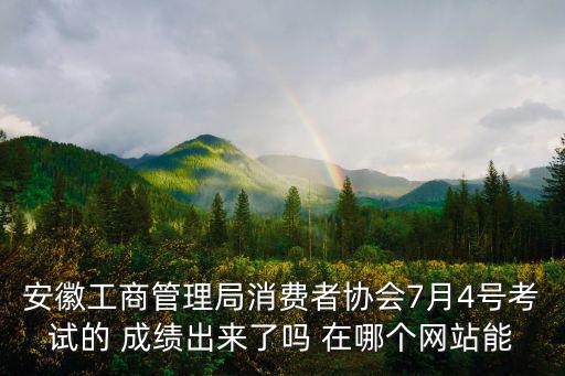 安徽工商管理局消費者協(xié)會7月4號考試的 成績出來了嗎 在哪個網(wǎng)站能