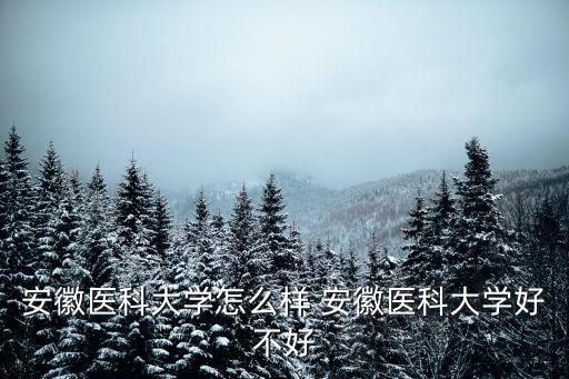 安徽醫科大學怎么樣 安徽醫科大學好不好