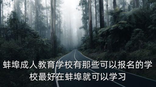 蚌埠成人教育學校有那些可以報名的學校最好在蚌埠就可以學習