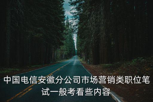 中國電信安徽分公司市場營銷類職位筆試一般考看些內容
