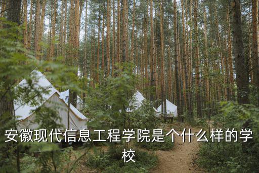 安徽現代信息工程學院是個什么樣的學校