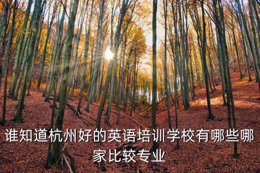 誰知道杭州好的英語培訓學校有哪些哪家比較專業