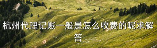 杭州代理記賬，杭州代理記賬哪家做的比較好