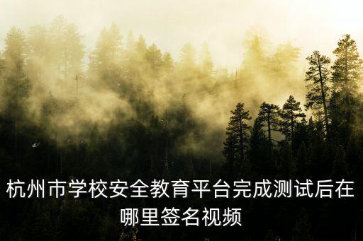 杭州市學(xué)校安全教育平臺(tái)完成測(cè)試后在哪里簽名視頻