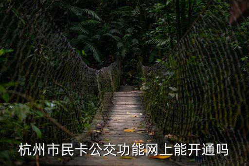 杭州市民卡公交功能網(wǎng)上能開通嗎