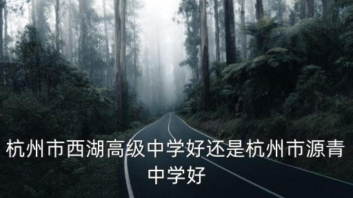 杭州市西湖高級(jí)中學(xué)好還是杭州市源青中學(xué)好