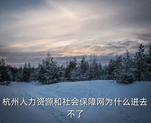 杭州人力資源和社會(huì)保障網(wǎng)為什么進(jìn)去不了