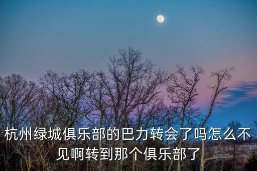 杭州綠城俱樂部的巴力轉會了嗎怎么不見啊轉到那個俱樂部了