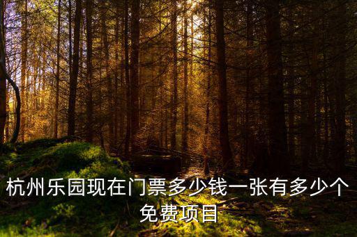 杭州樂園現在門票多少錢一張有多少個免費項目