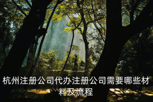 杭州注冊公司代辦注冊公司需要哪些材料及流程