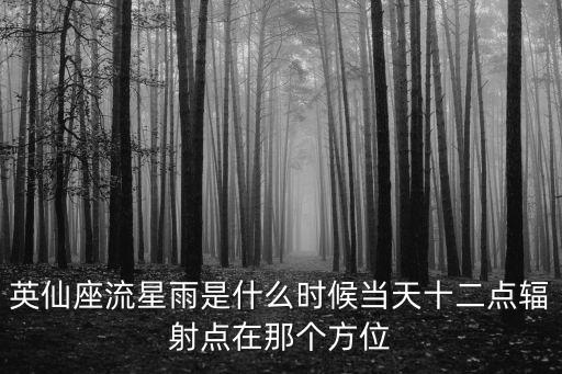 英仙座流星雨是什么時候當天十二點輻射點在那個方位