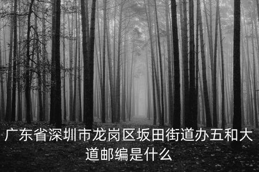 廣東省深圳市龍崗區坂田街道辦五和大道郵編是什么
