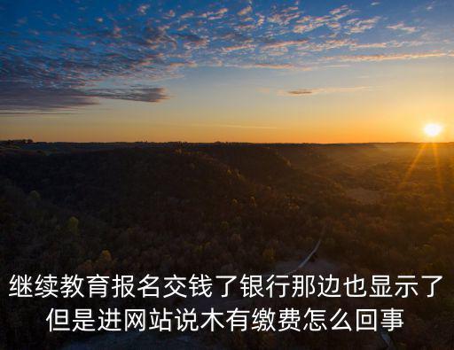 繼續(xù)教育報名交錢了銀行那邊也顯示了但是進網(wǎng)站說木有繳費怎么回事