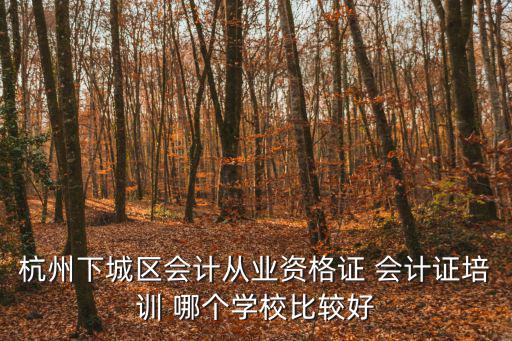 杭州下城區會計從業資格證 會計證培訓 哪個學校比較好