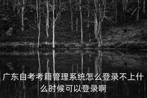 廣東自考考籍管理系統(tǒng)怎么登錄不上什么時候可以登錄啊