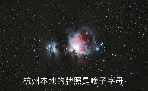 杭州本地的牌照是啥子字母