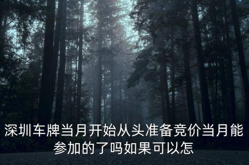 深圳車牌當月開始從頭準備競價當月能參加的了嗎如果可以怎
