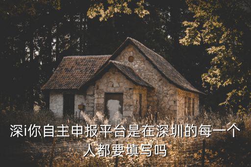 深i你自主申報(bào)平臺(tái)是在深圳的每一個(gè)人都要填寫嗎