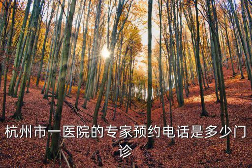 杭州市一醫院，杭州市一醫院的專家預約電話是多少門診