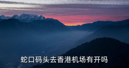 蛇口碼頭去香港機場有開嗎