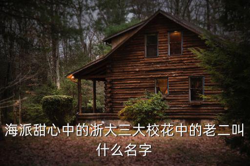 海派甜心中的浙大三大校花中的老二叫什么名字