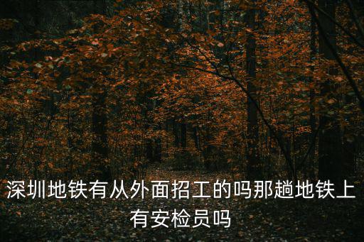深圳地鐵有從外面招工的嗎那趟地鐵上有安檢員嗎