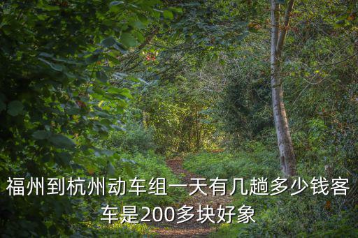 福州到杭州動(dòng)車組一天有幾趟多少錢客車是200多塊好象